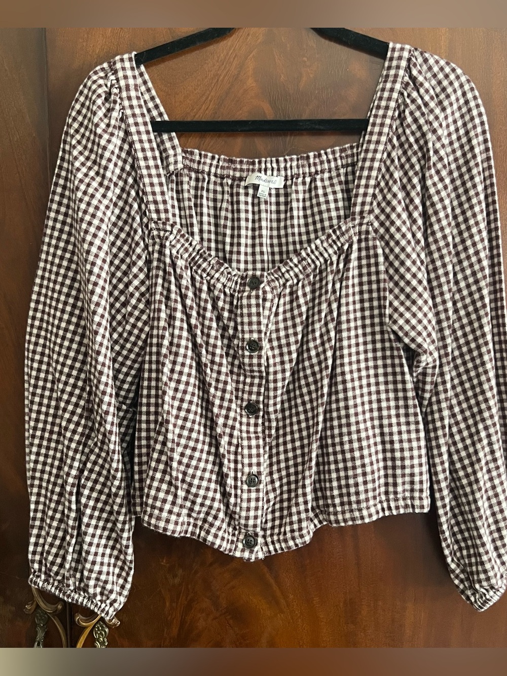 Madewell gingham flannel top